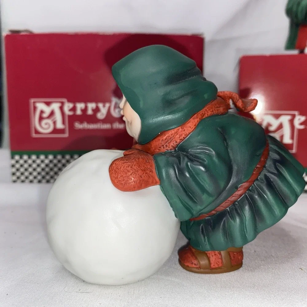 3 Dept 56 Merry‎ Makers. Snowball Maker Candy cane Striper And Peppermint Tree